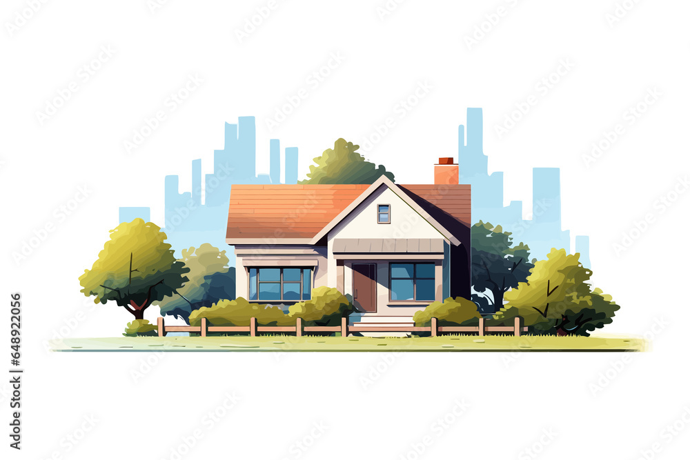 House isolated vector transparent background png Stock Illustration ...