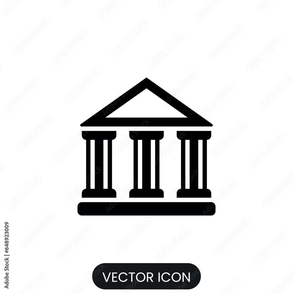 Museum building icon vector with isolated white background Museum building icon vector with isolated white background