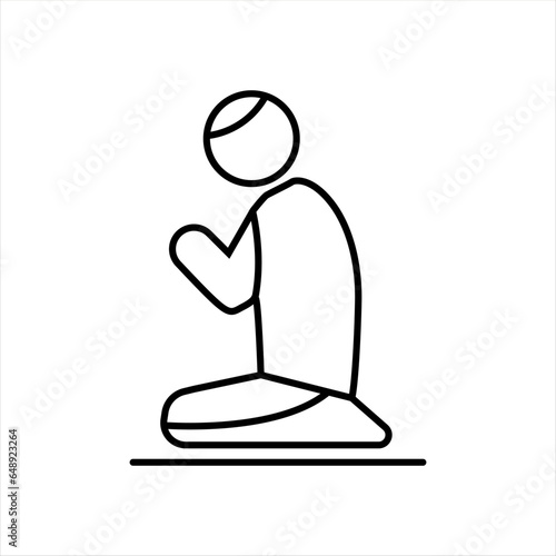 The icon of a man denoting a place for prayers. Prayer Room