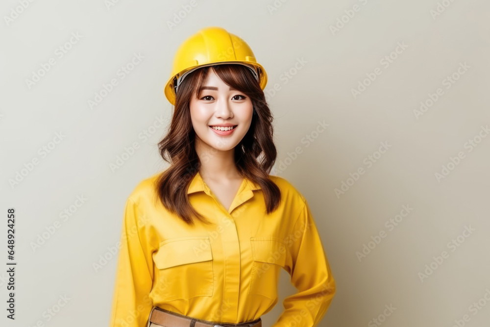 Beautiful Young Asian Woman Construction Worker . Сoncept Young Women In Construction, Asian Women In The Workplace, Representation In The Trades, Beauty Standards In The Workforce Beautiful Young Asian Woman Construction Worker . Сoncept Young Women In Construction, Asian Women In The Workplace, Representation In The Trades, Beauty Standards In The Workforce
