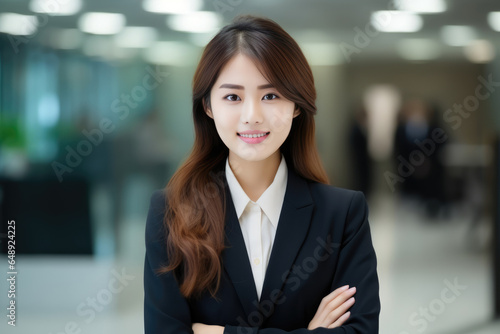Beautiful Young Asian Woman Manager . Сoncept Asian Women In Leadership, Balancing Personal Life And Work, Achieving Success At A Young Age, Empowerment Through Leadership