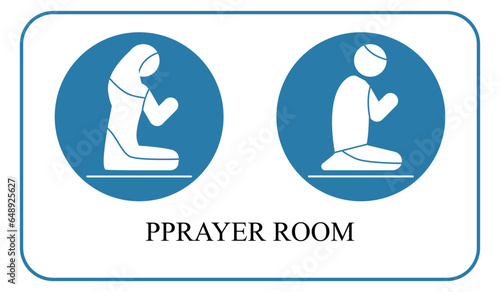 Icon designating a place for prayers. Muslim Prayer Room icon photo