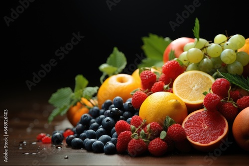 Appetizing fresh background on the theme of healthy fruits