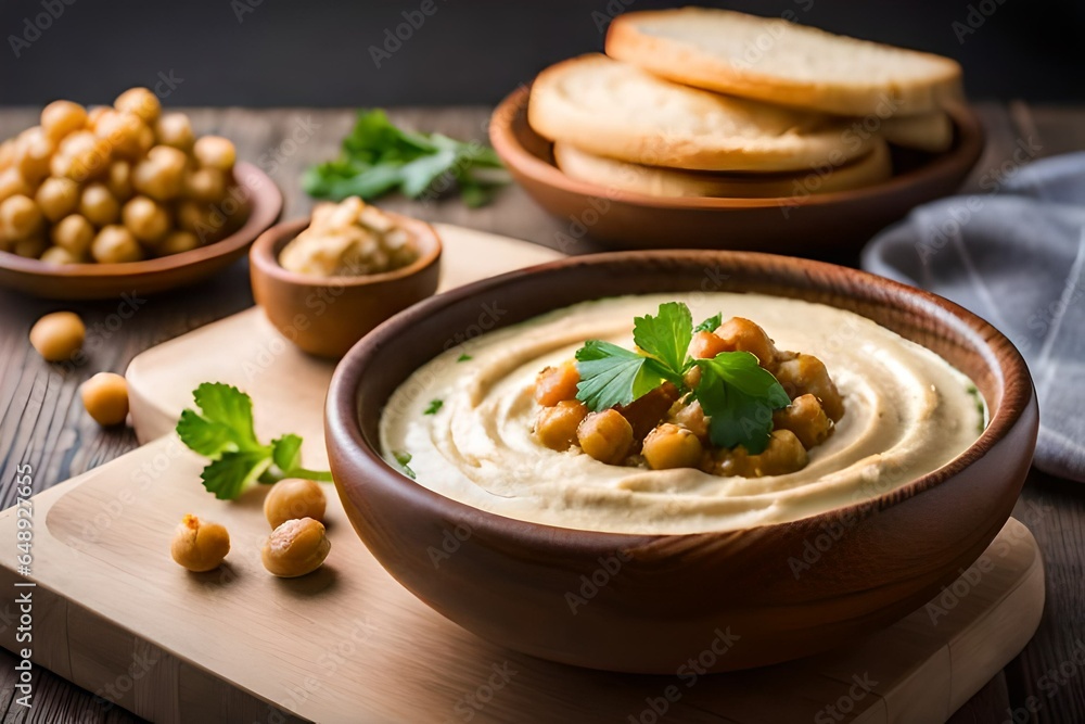 Soup with bread Generated Ai Soup with bread Generated Ai