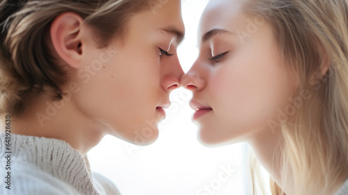 portrait of a kissing couple 