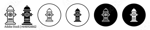 Fire hydrant icon. Road side emergency use metallic faucet plug symbol. Street fire distinguisher pipe for safety vector.