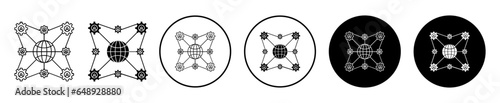 Network icon. online worldwide business expansion and management settings symbol. International web connection framework vector. Global digital solution sign.