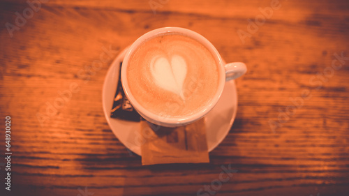 Top down view of a coffee