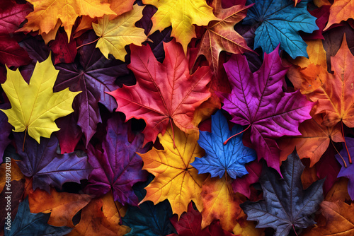 Colourful autumn leaves, generative ai