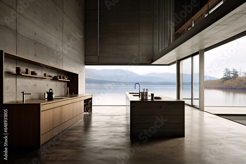 Kitchen architectural design, generative ai