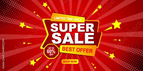Vector Illustration Limited Time Super Sale Banner