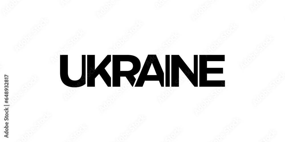 Ukraine emblem. The design features a geometric style, vector illustration with bold typography in a modern font. The graphic slogan lettering.