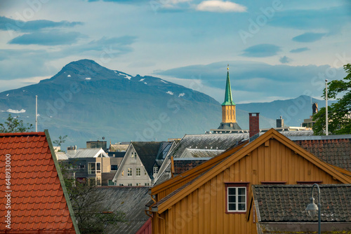 Tromsø, old town skyline,   Troms of Finnmark, Norway photo