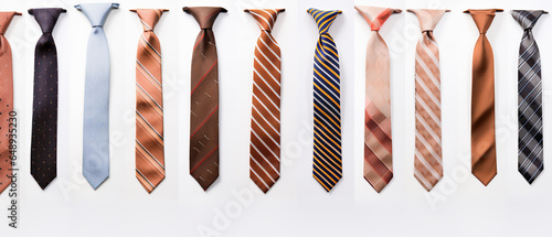 Obraz na płótnie Collection of tie patterns on a light background. Generative AI
