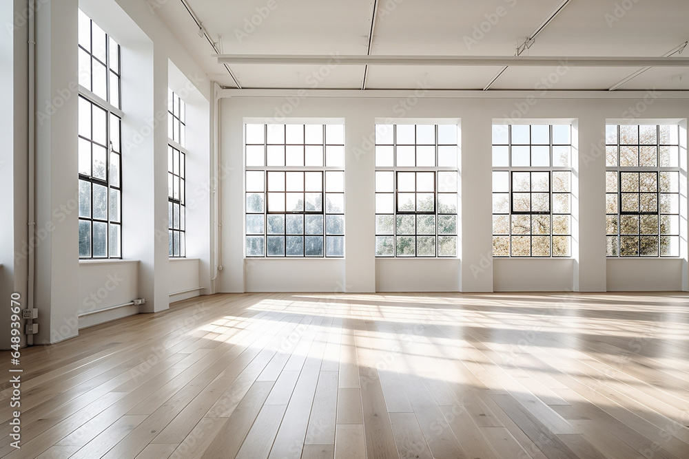 A large empty room, intended for offices A large empty room, intended for offices