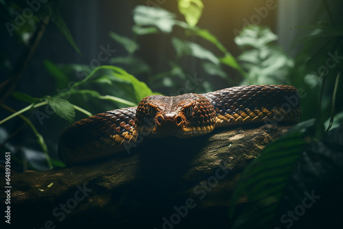 A dangerous snake in a tropical forest photo