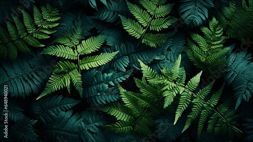 Beautiful nature fern leaves pattern background