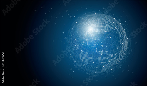 Global network connection and communication technology.Global network background.social network.