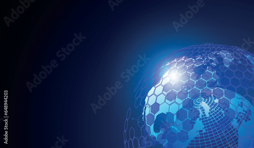 Global network connection and communication technology.Global network background.social network.