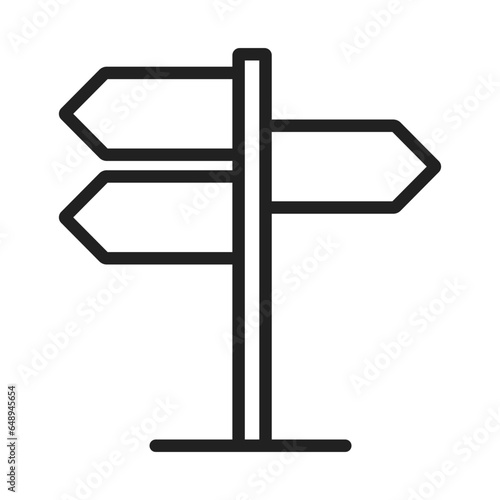 Signpost outline vector icon, signpost linear style icon sign symbol vector illustration isolated on white background.