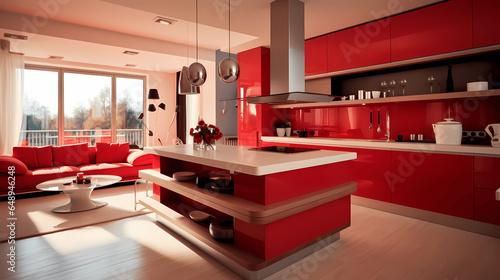 Designing an Immaculate Kitchen in a Room with a Red Aesthetic