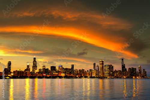 Chicago at sunset  Illinois