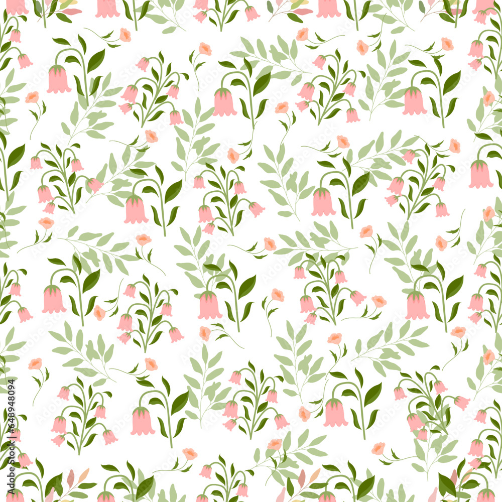 Trendy Floral pattern in the many kind of flowers.Sweet flower and leaves background .Flower seamless pattern.sweet floral pattern.