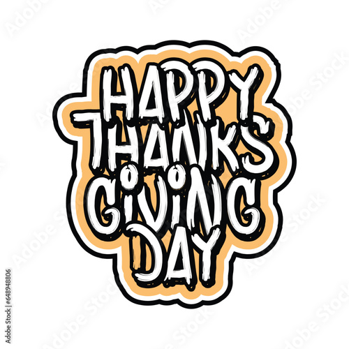 Happy thanks giving day typography design