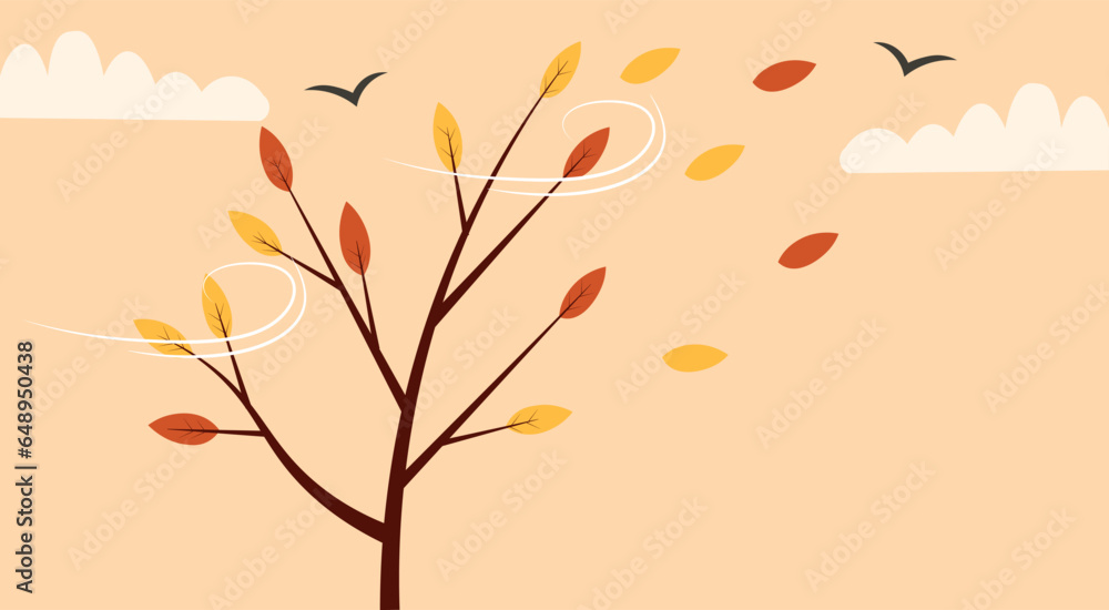 vector flat autumn background with landscape vector flat autumn background with landscape
