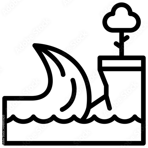 erosion icon illustration design with outline