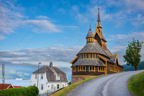St. Olaf's Church, built in 1897, is an Anglican church located Balestrand, Norway photo