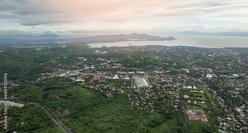 Aerial panorama of managua Nicaragua