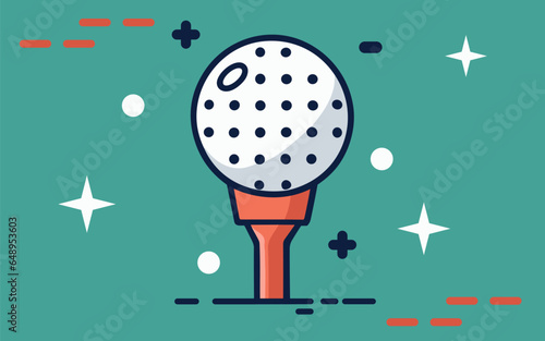 the golf ball is on the tee