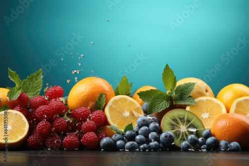 Appetizing fresh background on the theme of healthy fruits