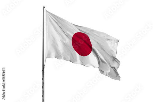Fotografie Waving Japan flag, ensign, transparent background