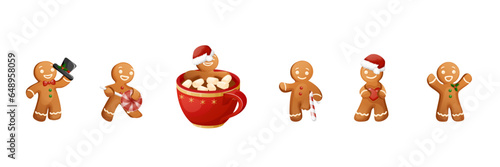 Funny Christmas Cookie Character Gingerbread Man Family Set 