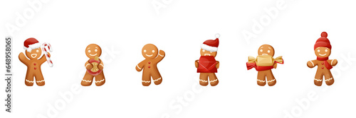 Funny Christmas Cookie Character Gingerbread Man Family Set 