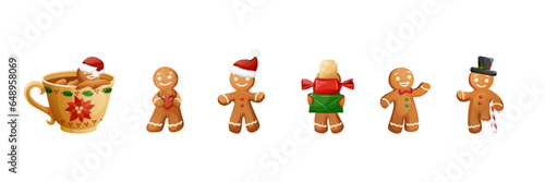 Funny Christmas Cookie Character Gingerbread Man Family Set  photo