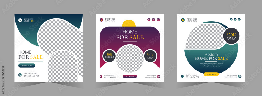 House property real estate house square social media post or Instagram banner template House property real estate house square social media post or Instagram banner template
