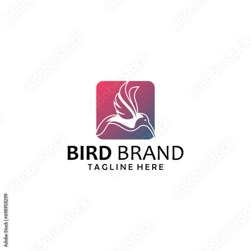 bird and box logo design concept