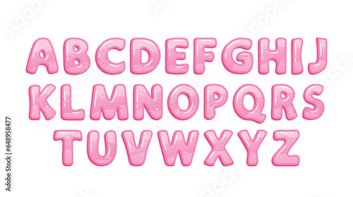 Bubble Gum Alphabet, Colorful, Pink Chewy Letters That Pop With Sweetness. Playful Twist Making Language Learning Fun