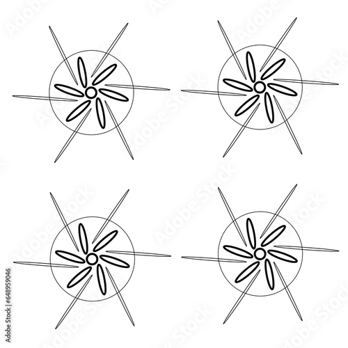 Retro black and white geometric pattern background, vector abstract circles, line art. trendy bauhaus pattern background