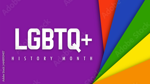 Design LGBTQ HISTORY MONTH. Paper cut. LGBT colors. Minority problem. PRIDE parade. Coexistence harmony and multicultural community integration. Vector illustration