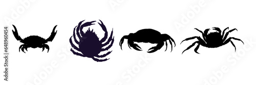 Set of crab silhouette - vector illustration