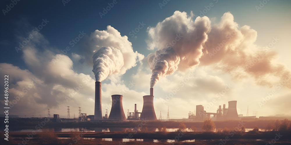 Smoking factory ,Pollution from Factory Chimneys