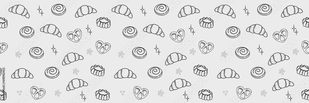 Cookies Doodle Seamless Pattern for Background Cookies Doodle Seamless Pattern for Background