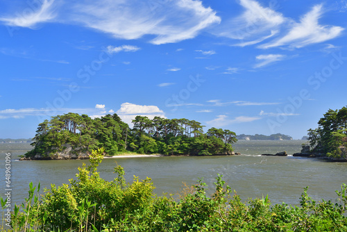 Matsushima, Miyagi Prefecture, Japan. View from Fukuura Island on the Matsushima coast. August 9, 2023.