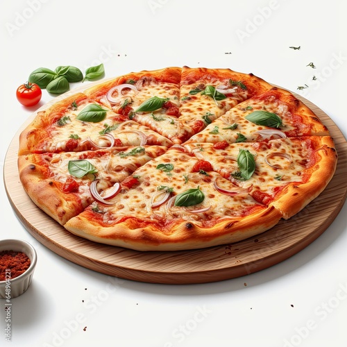 mix pizza illustration on a whhite background