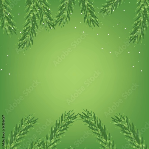 Green Christmas vector illustration, beautiful 3D Christmas tree design, happy new yea