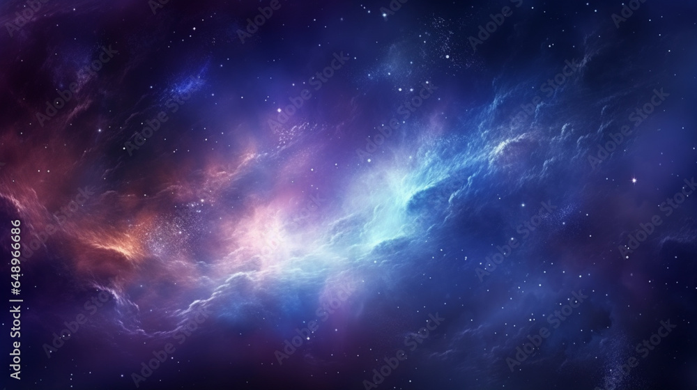 Space background with milky way and shining stars. Colorful cosmos